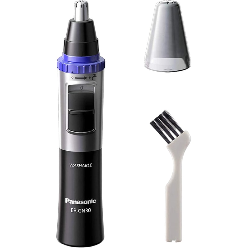 PANASONIC Trimmer PANASONIC ER-GN30 με Σύστημα Καθαρισμού για Μύτη, Αυτιά, Φρύδια και Γένι Ασημί