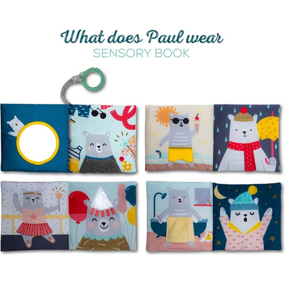 Taf Toys Βρεφικό Κρεμαστό Βιβλίο "What Does Paul Wear"( T-12605) image 2