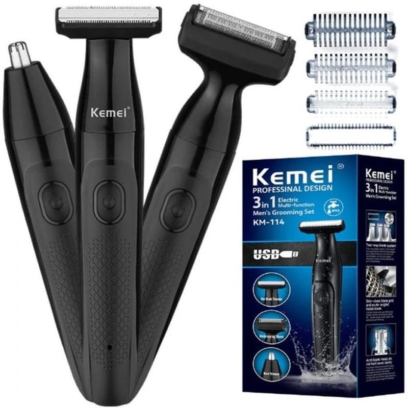 KEMEI Ξυριστική Μηχανή Προσώπου Επαναφορτιζόμενη KEMEI KM-114