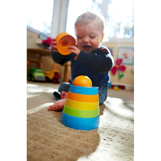 Green Toys Παιχνίδι Στοίβαξης Πυραμίδα Κυλίνδρων (STK01R) image 3