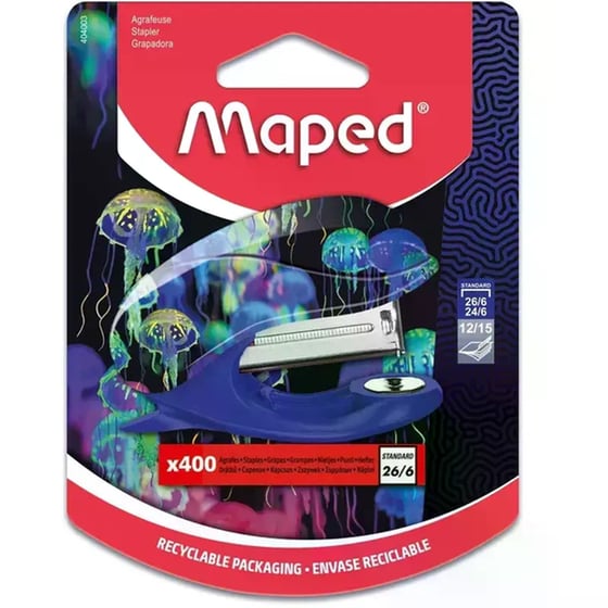 Συρραπτικό Χειρός Maped με Ανταλλακτικά 26/6 15Φ Deep Sea image 1