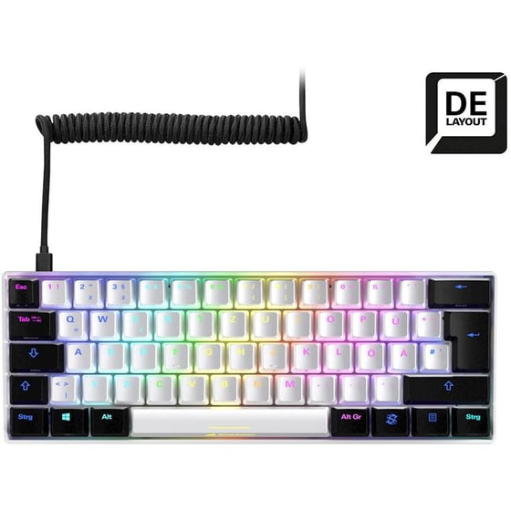 Sharkoon Skiller SGK50 S4 Gaming Μηχανικό Πληκτρολόγιο 60% με Kailh Blue διακόπτες και RGB φωτισμό (US) Λευκό image 2
