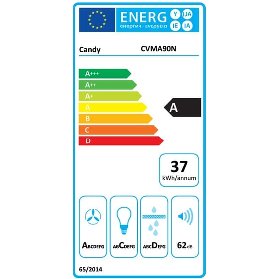 CANDY CVMA90N 90 cm Μαύρο Απορροφητήρας Καμινάδα - Τζάκι image 5