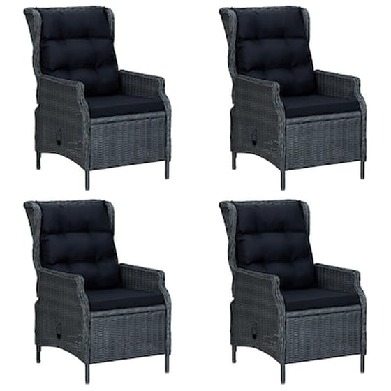 Vidaxl Σετ Τραπεζαρίας Κήπου 5 Τεμαχίων Σκούρο Γκρι image 3