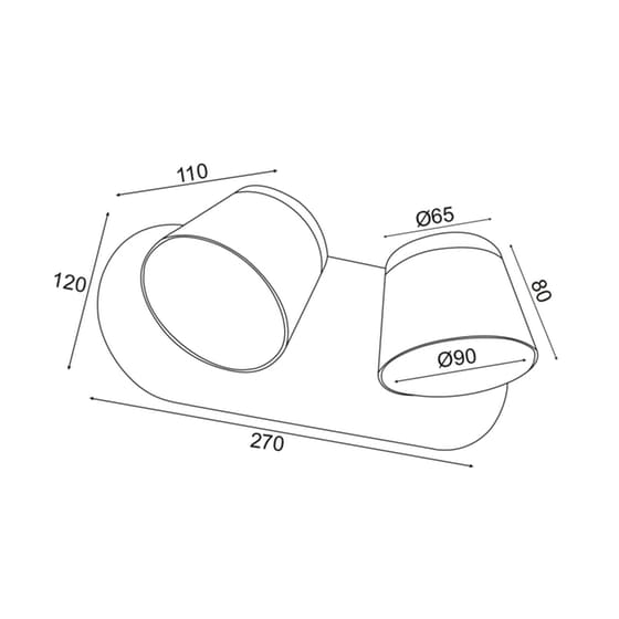 Σποτ Δίφωτο Led Aca Μεταλλικό 27x11x12 cm - Λευκό image 1