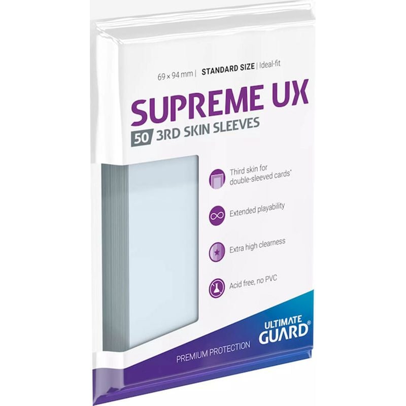 ULTIMATE GUARD Ultimate Guard Supreme Ux Standard 3rd Skin Sleeves - Clear (50 Sleeves)