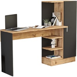Γραφείο 24Mall Libro από Μοριοσανίδα 152.3 x 40 x 120 cm - Μπεζ/Ανθρακί