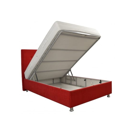 Κρεβατι Ημιδιπλο Με Αποθηκευτικο Χωρο Υφασμα Κοκκινο Για Στρωμα 120χ200 image 1