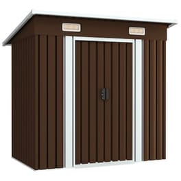 Vidaxl Αποθήκη Κήπου Καφέ 194 X 121 X 181 Εκ. Ατσάλινη
