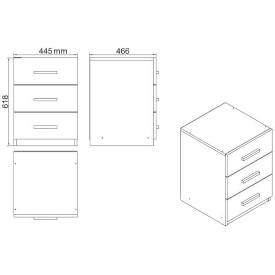 Γραφείο με Συρτάρια 24Mall Stretto από Μοριοσανίδα 140x60x73.8 cm - Μπεζ/Μαύρο image 4
