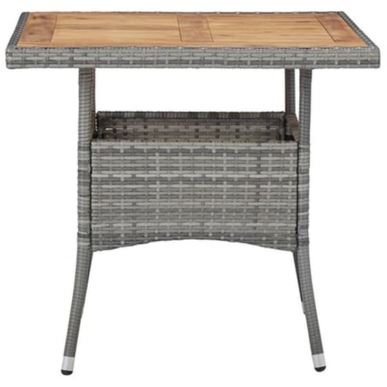 Vidaxl Σετ Τραπεζαρίας Κήπου 3 Τεμ. Γκρι Συνθετικό Ρατάν/ξύλο Ακακίας image 5