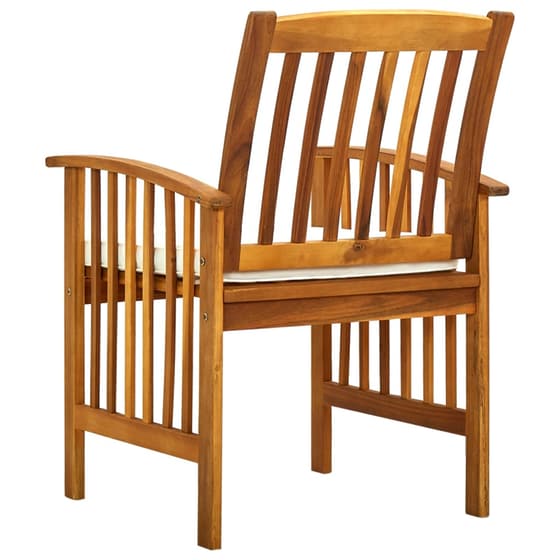 Καρέκλες Τραπεζαρίας Κήπου Vidaxl 8τμχ από Μασίφ Ξύλο Ακακία 61x64x90 cm - Καφέ/Λευκές image 5