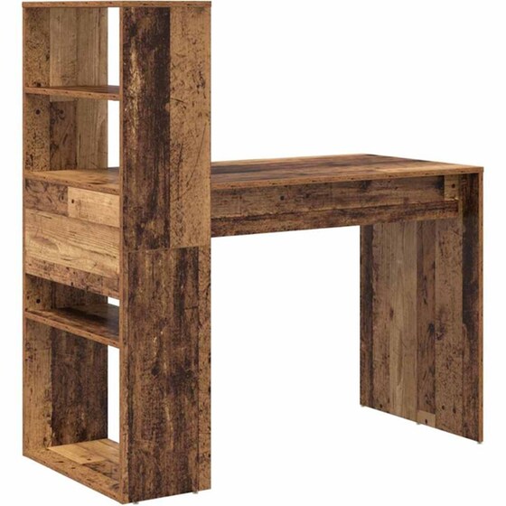 Γραφείο VidaXL από Επεξεργασμένο Ξύλο 113x54x120 cm - Παλιό Ξύλο image 5