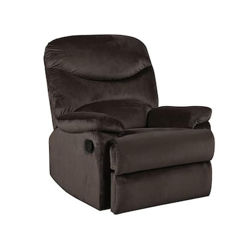 Πολυθρόνα Relax Woodwell από Βελούδο - Σκούρο Καφέ