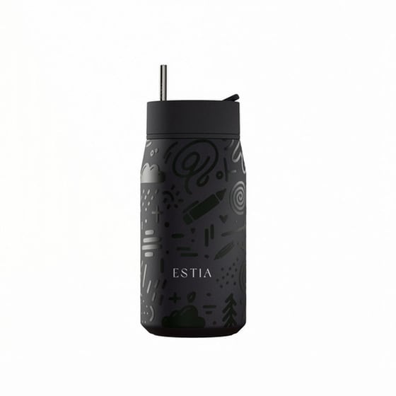Μπουκάλι Θερμός Estia Lens Save The Aegean Noir Echo με Καλαμάκι 360 ml image 0