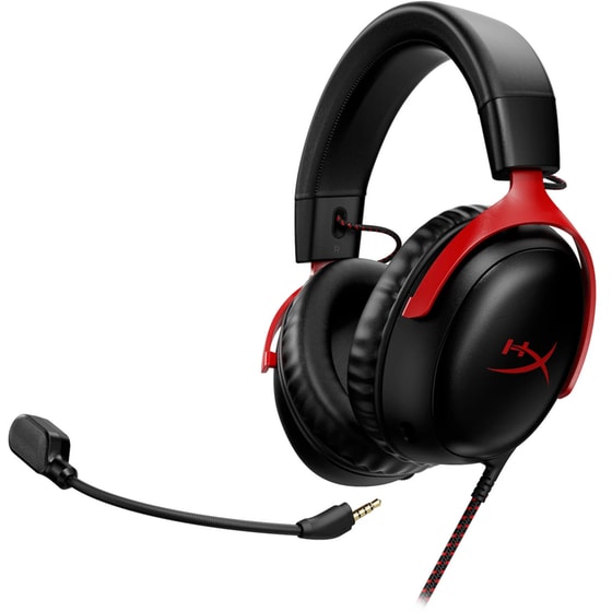 HyperX Cloud III Gaming Ενσύρματα Ακουστικά 3.5mm/USB/USB Type-C - Μαύρα/Κόκκινα image 3
