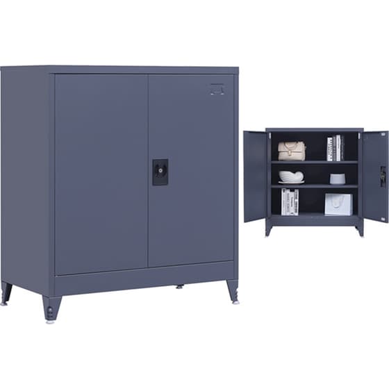 Ντουλάπα Vesta Δίφυλλη Μεταλλική 90x45x101cm - Ανθρακί image 3