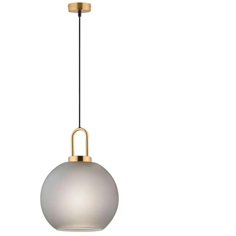 Φωτιστικό Οροφής Μονόφωτο Viokef Φ300 Doria 4249500 Γυάλινο/Μεταλλικό - Μαύρο/Χρυσό