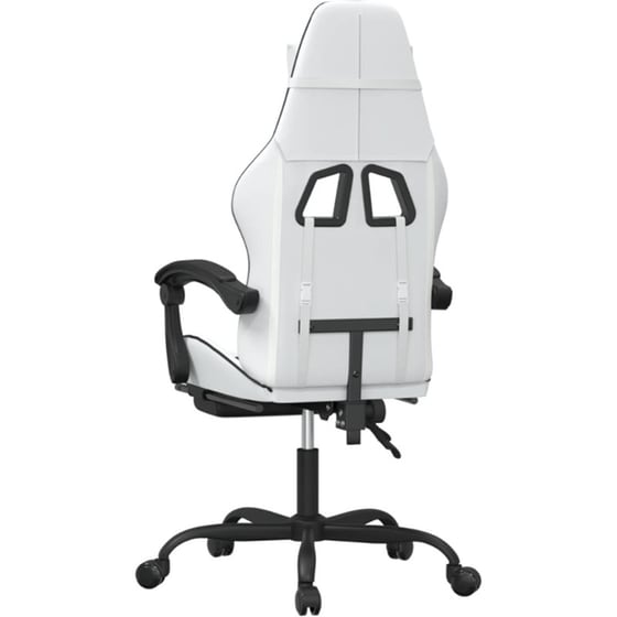 Καρέκλα Gaming VIDAXL 3143864 με Υποπόδιο από Τεχνητό Δέρμα - Μαύρο image 3