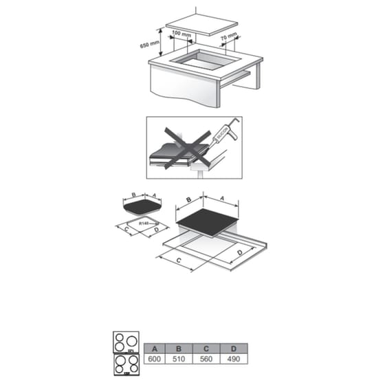BRANDT BPV2423B BL 60 cm Μαύρο Εστία Κεραμική Αυτόνομη image 2