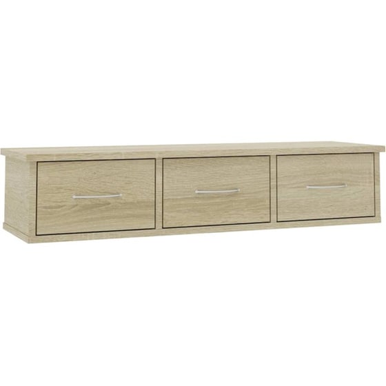 Vidaxl Ράφι Τοίχου Με Συρτάρια Sonoma Δρυς 90x26x18,5 Εκ. Μοριοσανίδα image 0
