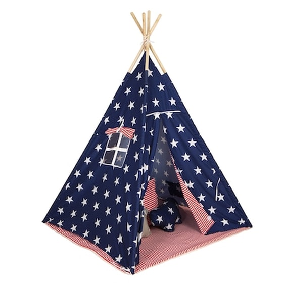 Baby Adventure Παιδική Σκηνή Teepee Gray Star Br75042 - Δώρο 3 Διακοσμητικά Μαξιλάρια image 2