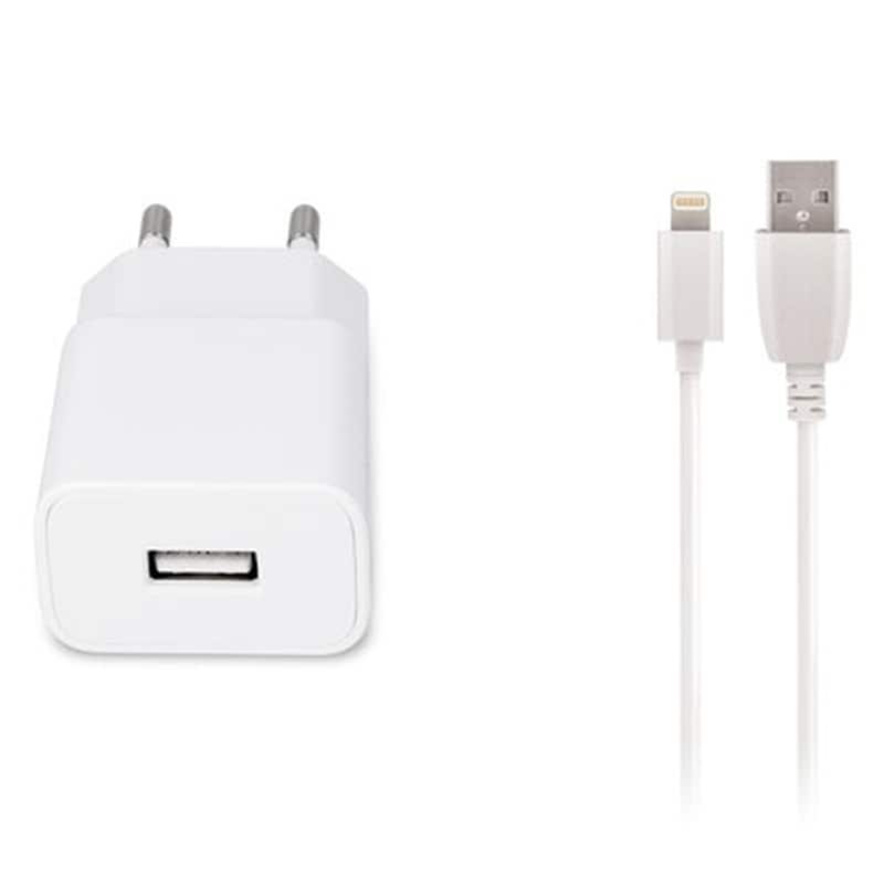 MAX LIFE Σετ Φόρτισης Maxlife Mxtc-01 Usb with cable Lightning 2.1A 1m - White