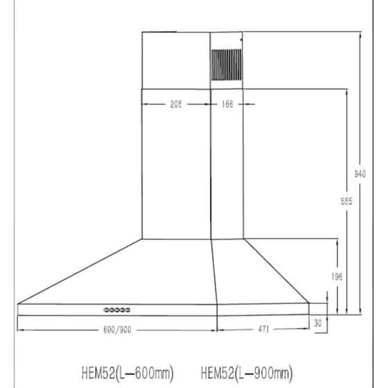 DAVOLINE AIRTECHNO PLUS II IX 90 cm Inox Απορροφητήρας Καμινάδα - Τζάκι image 1