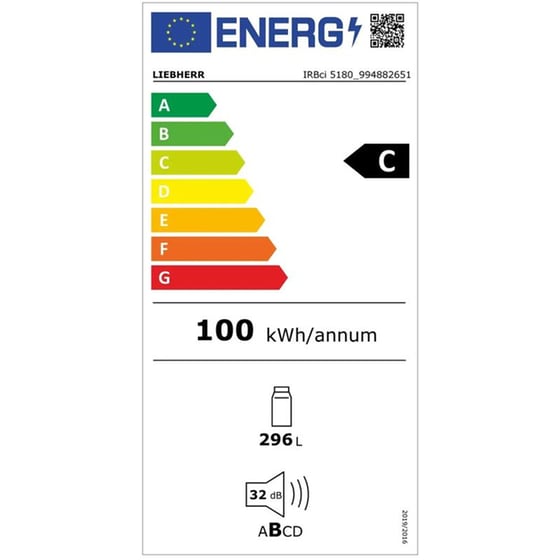 LIEBHERR IRBci 5180 Peak BioFresh 296 Lt Πλήρως Εντοιχιζόμενο Μονόπορτο Ψυγείο image 4