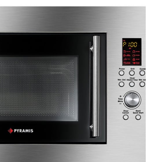 PYRAMIS 30 34011301 IX με Grill 23 Lt Inox Εντοιχιζόμενος Φούρνος Μικροκυμάτων image 1