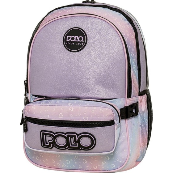 Σχολική Τσάντα Πλάτης Polo Zippy Με Αποσπώμενο Τσαντάκι Μέσης Heart image 0