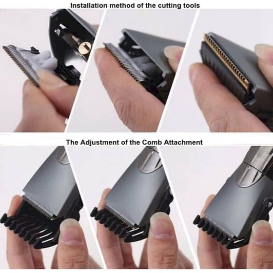 KEMEI KM-605 Κουρευτική Μηχανή Επαναφορτιζόμενη Ασημί image 6