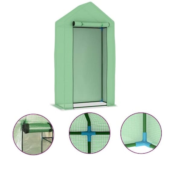 Vidaxl Θερμοκήπιο 0,5 Μ²/1x0,5x1,9 Μ. Με Ατσάλινο Πλαίσιο image 2
