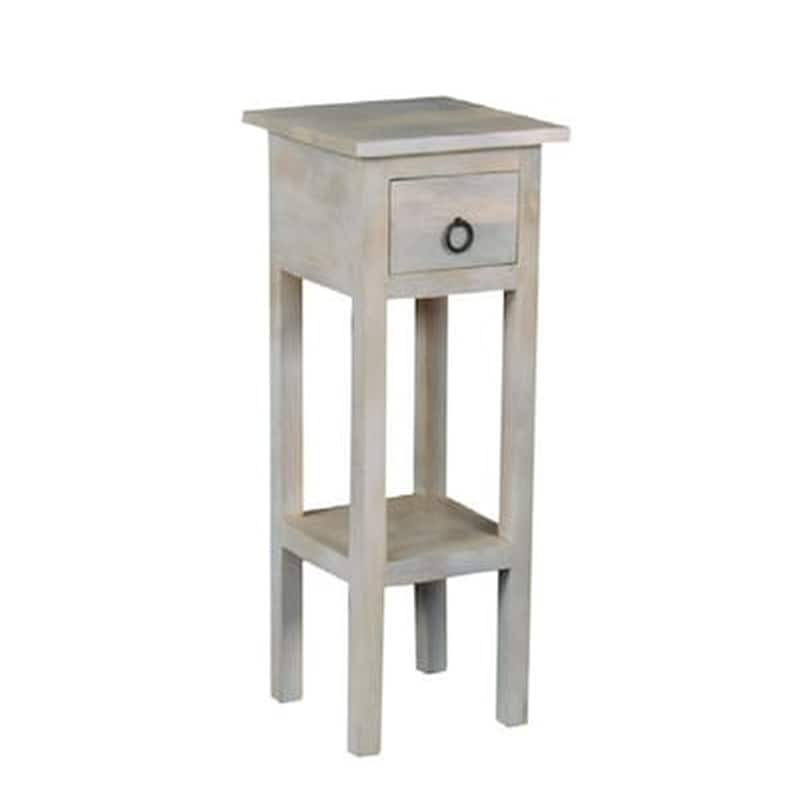 WOODWELL Κομοδινο Antique Λευκο Με 1 Συρταρι