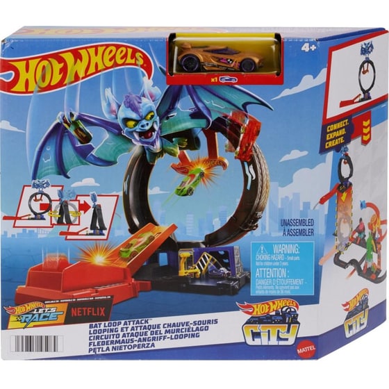 Πίστα Hot Wheels City Με Θηρία - Htn78 Bat Loop Attack image 0