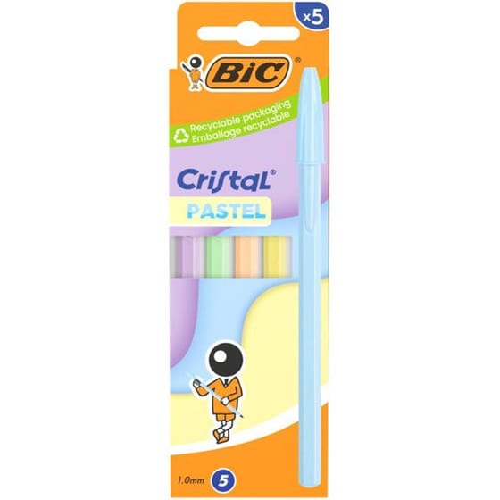 Στυλό Διαρκείας BIC Cristal Pastel 1.0mm (5 Τεμάχια) image 0