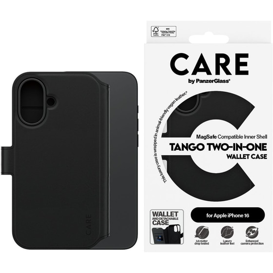 Θήκη Apple iPhone 16 - PanzerGlass MagSafe Tango Two-In-One Wallet Case - Black image 2