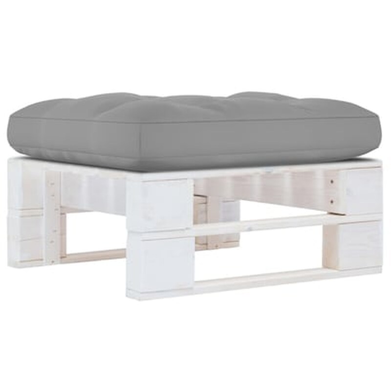 Καθιστικό Κήπου VidaXL Ottoman από Εμποτισμένο Ξύλο Πεύκου 60x60x25 cm - Γκρι VIDAXL