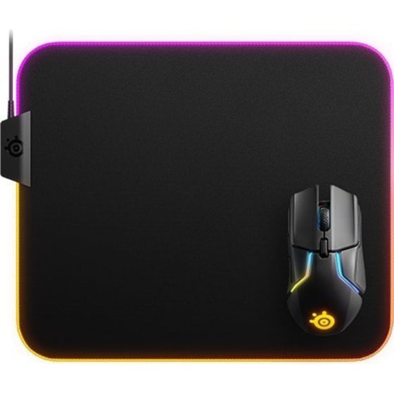 SteelSeries Qck Prism Cloth Gaming Mouse Pad Medium 320mm με RGB Φωτισμό Μαύρο image 1