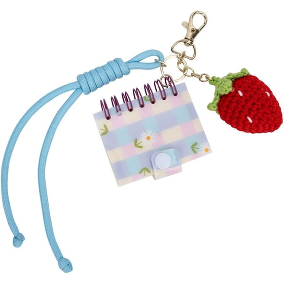 Μπρελόκ Posh+Pop Charm&nbsp;με Mini&nbsp;Σημειωματάριο&nbsp;Strawberry image 1
