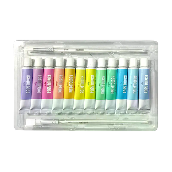 Ακρυλικά Χρώματα Ooly Παστέλ & 2 Πινέλα image 2