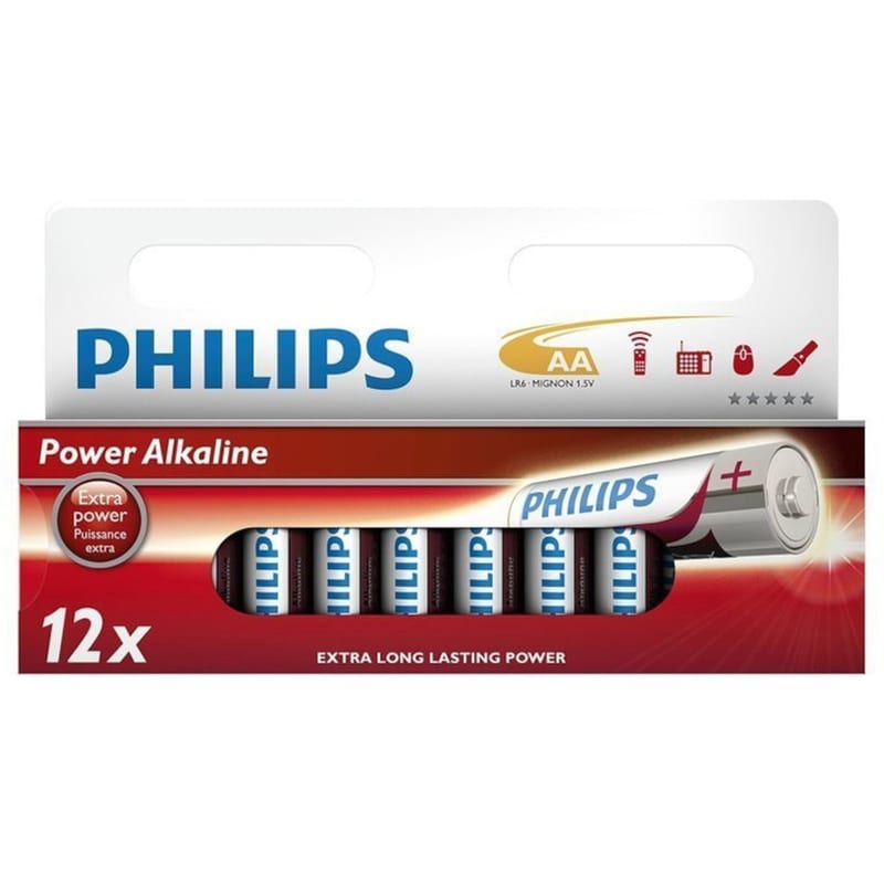 Philips Αλκαλικές Μπαταρίες ΑΑ 1.5V 12τμχ PHILIPS