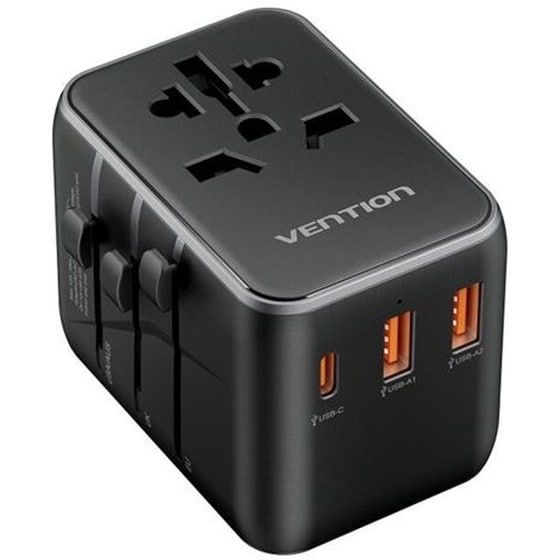 Φορτιστής Πρίζας Vention FJEB0 USB-C/USB-A 20W - Μαύρο image 0