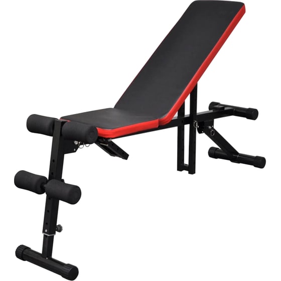 Ρυθμιζόμενος Πάγκος Γυμναστικής VidaXL 125x35cm 30.5kg - Μαύρος/Κόκκινος image 5