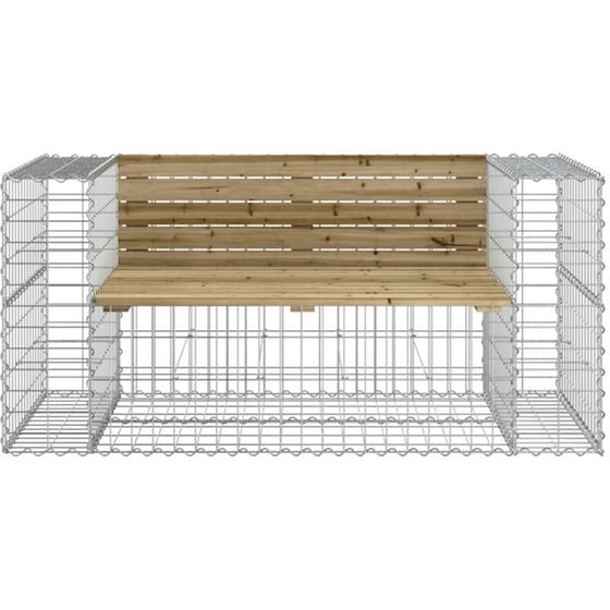 Παγκάκι Κήπου VidaXL Συρματοκιβώτιο από Εμποτισμένο Ξύλο Πεύκου 143x71x65.5 cm - Καφέ/Ασημί image 1