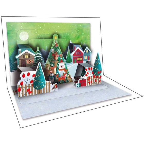 Ευχετήρια Κάρτα 12 Εποχές Xmas Pop Up Christmas Tree image 1