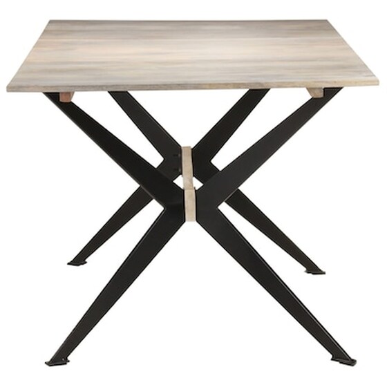 Τραπεζαρία Vidaxl από Μασίφ Ξύλο Μάνγκο 180x90x76 cm - Μαύρο/Καφέ image 3