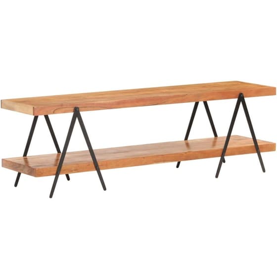 Έπιπλο Τηλεόρασης VidaXL από Ξύλο 160x40x50cm - Καφέ/Μαύρο image 4