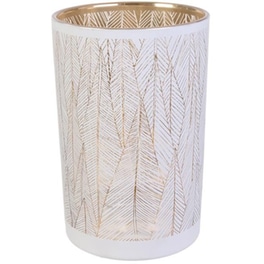 Βάζο Home Deco Factory Γυάλινο Tauri Hd9025 20 cm - Λευκό/Χρυσό