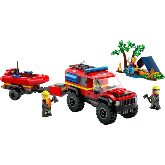 LEGO® City 4x4 Fire Truck with Rescue Boat (60412) image 1